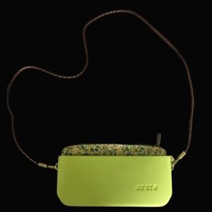 Ju'Sto Green Purse/Clutch with Braided Strap